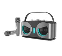 Machine de Karaoké avec 2 Microphones,Enceinte Karaoke 2 Micro Sans Fil pour Adultes Enfants,Portable Baffle Bluetooth Partybox avec Lumières Disco pour Les Réunions de Famille/Le Camping en Plein Air