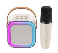 Machine de karaoké avec microphone sans fil portable pour adultes et haut-parleur de karaoké BT 5.0, lumières RVB, carte TF extensible 64 Go, casque de type C, surveillance auxiliaire pour fête et