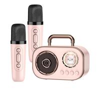 Machine de karaoké avec microphones - Haut-parleur portable sans fil avec microphone, longue durée de vie de la batterie, double connexion du microphone, fournitures audio pour les amateurs de karaoké