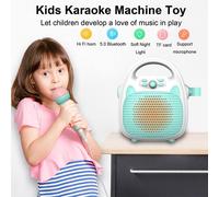 Machine De Karaoké Bluetooth Pour Enfants, Haut-Parleur Avec 1 Microphone, Jouets Portables Pour Filles Et Garçons, Cadeaux De Festival D'Anniversaire