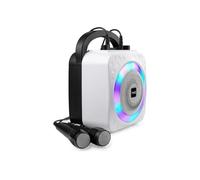 Machine de karaoké Bluetooth Rechargeable RockJam 10 Watts avec Deux Microphones, Jeux de lumière et Effets vocaux