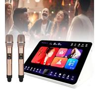 Machine de Karaoké de 11,6 Pouces, Lecteur de Karaoké avec Microphones sans Fil, Téléchargement de Chansons dans Le Cloud, Prise en Charge Multilingue, pour Le Divertissement À Domicile Et en Soi 2TB