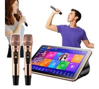 Machine De Karaoké De Bureau 18,5" - Amplificateur Intégré + Réverbération De Microphone, Ports HDMI/USB, Application Mobile/sélection De Chansons Vocales/écran Tactile, For Divertissement(3T)