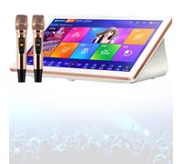 Machine De Karaoké, Lecteur De Karaoké Chantant, TéLéCommande pour TéLéPhone à éCran Tactile De 18,5 Pouces Et Application De ContrôLe, Microphones à RéVerbéRation Dsp 1TB-White