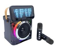 Machine de karaoké portable 2 micros sans fil - Enceinte Bluetooth 5.3 Partybox LED, 4-5h autonomie