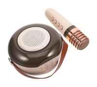 Machine de Karaoké Portable avec Microphone Intégré, Enceinte | Son Clair pour Voix et Chansons, Puce Audio Intégrée, Métal Beige, pour Petites Fêtes et Usage Intérieur