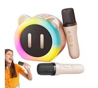 Machine de karaoké Portable, Machine de karaoké - Président sans Fil de karaoké avec lumière avec Oreilles Mignonnes | Ensemble de Microphone et Haut-Parleur sans Fil avec éclairage, 2 m
