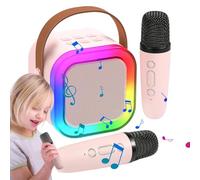 Machine De Karaoké Pour Adultes - Haut-parleur Portable Avec Lumières LED Et 2 Microphones Sans Fil | Machine De Karaoké À Domicile, Haut-parleur De Chant Avec Microphone Pour Fête D'anniversaire À La