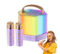 Machine de karaoké pour Adultes - Mini Haut-Parleur 550 g | Haut-Parleur Portable de 4.5 Pouces, système de Microphone avec lumière ambiante 7 Couleurs pour et Adultes, Chant de