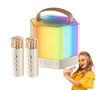Machine de karaoké pour adultes - Mini haut-parleur RGB de 550 g | Haut-parleur portable de 4,5 pouces, microphone à lumière ambiante à 7 couleurs pour chansons portables de fête all