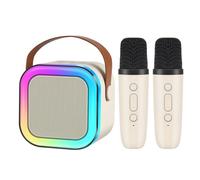 Machine de karaoké pour enfants avec haut-parleur Bluetooth, 2 micros sans fil, ensemble portable pour enfants et adultes, cadeau d'anniversaire pour filles de 4 à 12 ans, fête de famille, rose