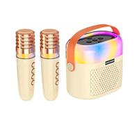 Machine de karaoké pour enfants - Kit microphone et haut-parleurs, machines de chant portables pour enfants 1200 mAh - 2 microphones sans fil, haut-parleur karaoké, système de karaoké à domicile pour