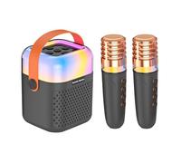 Machine de karaoké pour filles, machine à karaoké électronique - jouet de machine à karaoké, système de chant de karaoké portable, machine de karaoké sans fil avec 2 microphones sans fil pour enfants