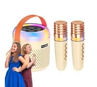 Machine de karaoké pour | Haut-parleur et lecteur de musique portable avec lumières LED, jouets de machine de karaoké avec microphone | Pour pratique de chant, maison, voyage, camping, réunion