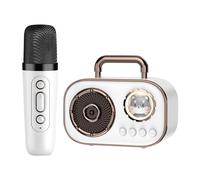 Machine de karaoké pour | Haut-Parleur Portable sans Fil avec Microphone, Double Connexion Rechargeable, Fournitures Audio pour la Maison, la Salle à Manger, Les cafés, Les Restaurants