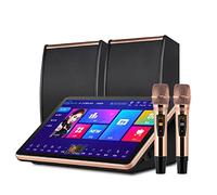 Machine de karaoké professionnelle avec écran tactile de 18,5", microphone sans fil et haut-parleur, idéal pour le divertissement en famille et les cadeaux