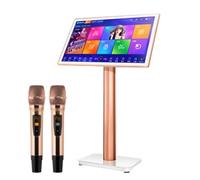 Machine de karaoké tout-en-un 19,5/22", écran tactile capacitif LED, microphone professionnel sans fil, mise à jour du nuage, téléchargement de chansons, plusieurs langues, lecture de karaoké à la