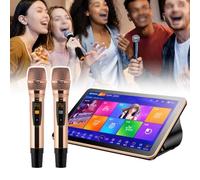 Machine De Karaoké Tout-en-un À Écran Tactile Avec 2 Microphones Sans Fil, 500 Go-8 To, Prend En Charge La Sélection De Chansons Mobiles/applications Et Vocales | For Home Cinéma(4T)