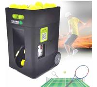 Machine de lancement de balle de tennis pour entraînement en solo avec vitesse réglable, angle, rotation, capacité de 50 balles, télécommande et application