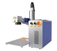 Machine de marquage laser à fibre 2.5D Mise au point automatique, 60W/100W/200W/300W, graveur laser à fibre 2.5D, axe rotatif D80 pour tous les métaux, petites entreprises et ateliers (200W)