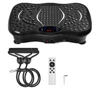 Machine de massage du corps entier à plaque de plate-forme vibrante avec bandes de résistance et amp;Télécommande for perdre du poids en brûlant des graisses(Zwart)