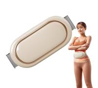 Machine de minceur abdominale paresseuse rechargeable, courroie minceur sans fil électrique, courroie de masseur abdominal, 6 modes de massage de vibration réglables, 9 niveaux d'intensité (Beige)