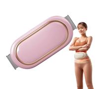 Machine de minceur abdominale paresseuse rechargeable, courroie minceur sans fil électrique, courroie de masseur abdominal, 6 modes de massage de vibration réglables, 9 niveaux d'intensité (Pink)