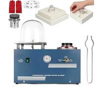 Machine de moulage sous vide de 2 L, four de fusion d'or avec creuset en graphite, pompe à vide de 3 CFM, machine de raffinage haute température pour le moulage de bijoux et l'investissement