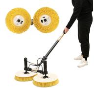 Machine de nettoyage de panneaux solaires avec tige télescopique, équipement à double tête pour le lavage photovoltaïque, nettoyant efficace sans eau pour toit de maison