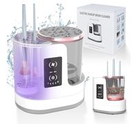 Machine de nettoyage de pinceaux de maquillage électrique 3 en 1 avec support pour pinceaux de maquillage - Portable et automatique USB - Outil de nettoyage pour toutes les tailles de pinceaux de