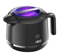 Machine de nettoyage de retenue à ultrasons, fréquence ultrasonique de 42 kHz, 2 modes de nettoyage, capacité de 180 ml, adaptée aux prothèses dentaires, aux gardes de nuit et aux appareils den black