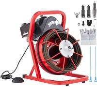 Machine de nettoyage de tuyaux - Appareil manuel de nettoyage de tuyaux - Alimentation haute performance 15,24m x 12,7mm - Nettoyage efficace des tuyaux - Outil de plomberie à usage professionnel