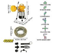 Machine de nettoyage de vidange de tuyau de tarière 250W 400W 500W nettoyeur de vidange électrique 20-125MM déboucheur de Tube toilette égout dragueur ensemble pour le travail(400W 11PCS)