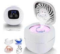 Machine de nettoyage dentaire à ultrasons, 45 kHz UV à ultrasons avec ventilateur de séchage intégré et minuterie numérique, nettoyeur de retenue pour prothèses dentaires, aligneurs, bouches