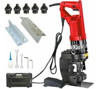 Machine de perçage et de poinçonnage électrique portative de 1800 W pour métaux, avec 5 jeux de poinçons/matrices de diamètre 8,5 mm à 20,5 mm, pour plaques de fer, cuivre et aluminium.