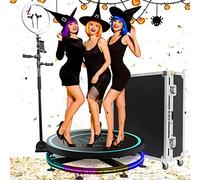 Machine de photomaton 360° 115 cm avec logiciel pour fêtes avec flight case, personnalisation gratuite du logo, 7 personnes debout sur APP, télécommande, ralenti automatique, cabine de caméra rotati