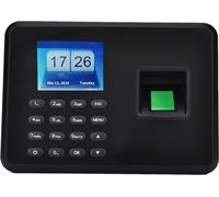 Machine de pointage biométrique, empreinte digitale & mot de passe, 2,4" LCD, prise EU, noir