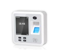 Machine de pointage, Terminal De Contrôle D'accès Professionnel Avancé avec Écran Tactile 2,4 Pouces Et Reconnaissance D'empreintes Digitales,Pointez pour Le Travail(White)