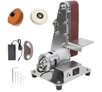 Machine de polissage et de meulage fixe 100 W à monter soi-même,ponceuse à bande électrique,avec bandes,brunissage,7 vitesses,alimentation for le tournage du plastique et le polissage du bois