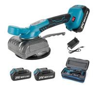 Machine de Pose de Carrelage, Vibreur de Carrelage Rechargeable, Capacité Maximale de Ventouse de 100kg, Nivellement de Carrelage 21V, Machine à Carreler, 5Vitesses (2 batteries)