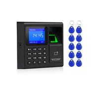 Machine de PréSence D'Empreintes Digitales + 10 Cartes ContrôLe D'AccèS Enregistreur D'Horloge éLectrique Clavier RFID Gestion des DonnéEs USB