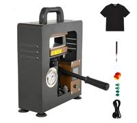 Machine de presse à chaud hydraulique de 5 tonnes, presse à vérin haute pression manuelle avec plaques chauffantes doubles de 2,4" x 4,7" et écran LED, machine de marquage à chaud robuste pour l'impre