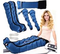 Machine de Pressothérapie | Bottes Pressothérapie Drainage Lymphatique | Pressothérapie Jambes Et Ventre | Masseur Jambes Drainage Lymphatique | Appareil Pressothérapie (Bleu, 2 legs+2 arms+1 waist)