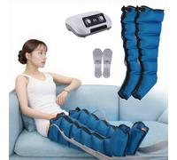 Machine de pressothérapie Drainage lymphatique Jambes, 6 Cavités Appareil De Massage À Compression d'air pour Jambes, Circulation pour Jambes Et Ventre Et Bras (Bleu, 2jambes)