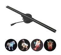 Machine de publicité par Projection 3D, HD 3D 224PCS LED Perles 2 Feuilles Fan Ventilateur D'hologramme 3D, 2000x224 LED Images Rotatives Projecteur Multifonctionnel D'hologramme