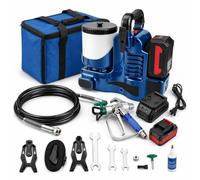 Machine de pulvérisation de peinture sans air portative | Tuyau 70" et récipient 1,2 L,pulvérisateur électrique portatif 6 vitesses for murs maison,clôtures et bricolage
