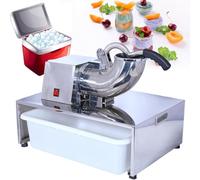 Machine de rasoir à glace électrique 220Lbs/Hour Commercial Snow Cone Maker Concasseur à glace concassé en acier inoxydable pour le restaurant de bar Home Use Easy Clean Splash Proof Design Traitement