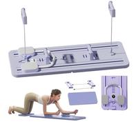 Machine de reformage pour pilates, planche abdominale multifonctionnelle avec corde de résistance et minuterie, roue abdominale à rebond automatique pour entraînement complet du corps