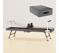 Machine De Réformatrice Pilates Pilates Reformer Machine D'entraînement De Capacité Réformateur Réglable Équipement Pilates Reformer Pliable pour Salle De Sport À Domicile(Black)