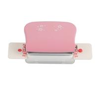 Machine de reliure manuelle, machine de reliure à 6 trous pour livres, idéale pour le bureau à domicile, mini outil de reliure manuelle avec règle, compatible avec les formats A4, (Rosâtre)